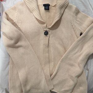 Calvin Klein Cream Shawl Collar Cardigan